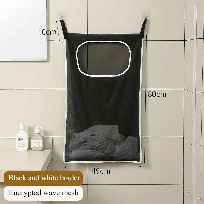 Wandmontierter Hängender Wäschebeutel Schmutzwäsche Spielzeug Aufbewahrungsbeutel Korb Rahmen Eimer Badezimmer Wäsche Faltbarer Kleiderorganizer