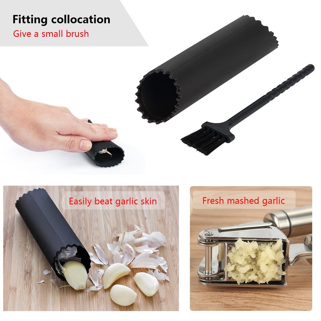 Highly  Garlic Press Stainless Steel Garlic Press For Chef Cooking With Garlic Peeler Set