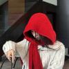 Soft Knitted Hooded Cap Triangular Winter Neckerchief Hat Versatile Neck Collar Beanies Cap  Autumn