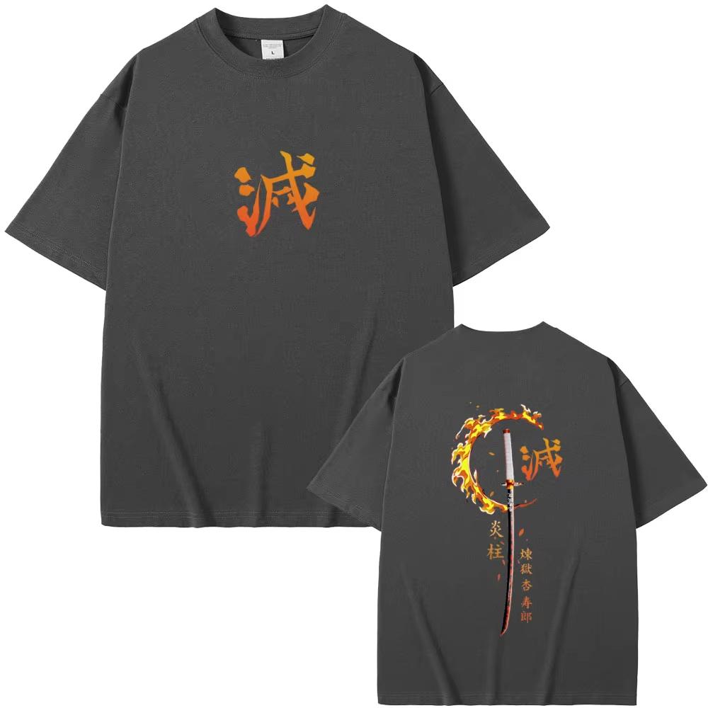 Demon Slayer Kimetsu No Yaiba Printed Tshirt for Men and Women Cotton Roundneck Tshirt for Men Fashionable and Retro