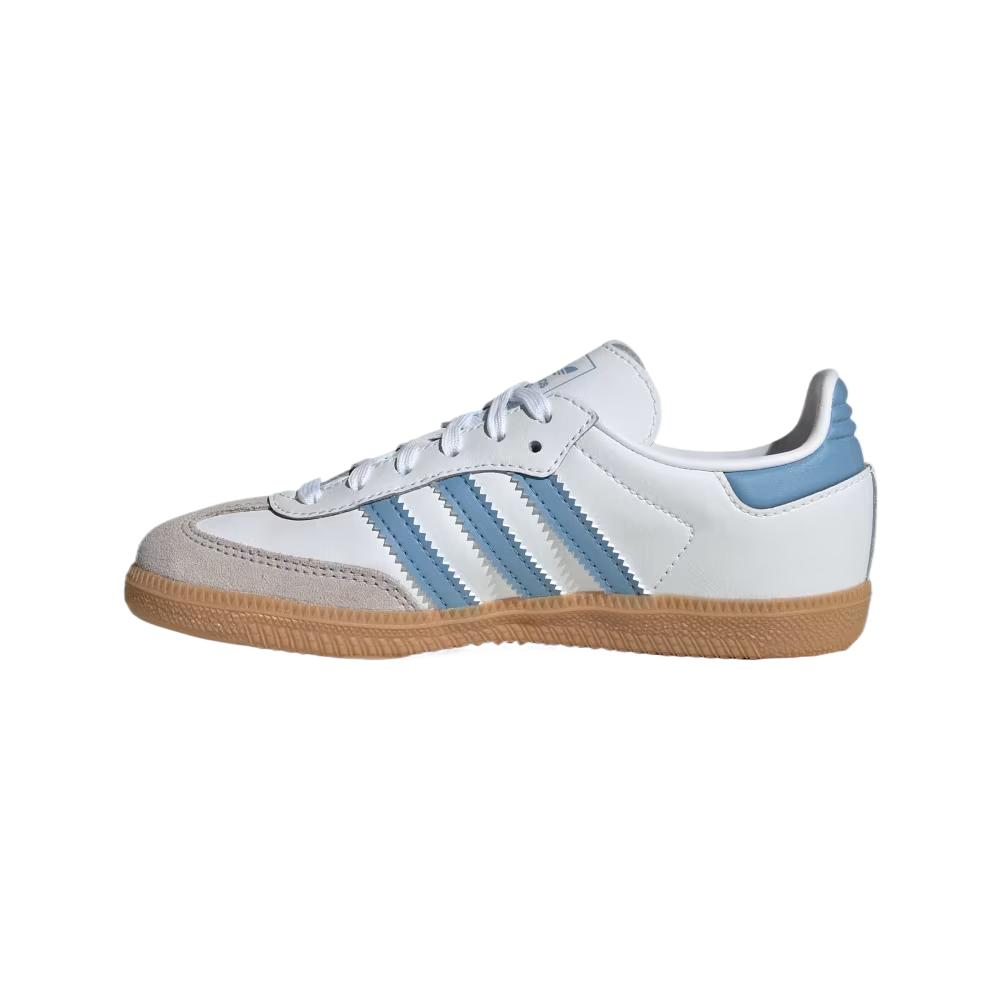 Adidas Originals Samba Og Leather Comfortable Soft Versatile Fashion Low-Top Kids Sneakers Kids Sneakers Cloud-White Gray Blue JQ2828