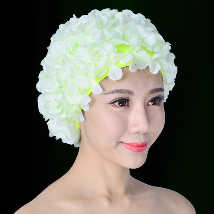 

Шапочка для плавания ручной работы с цветком, взрослая, модная шапочка для плавания в европейском и американском стиле, шапочка для ухода за волосами, женская шапочка для спа