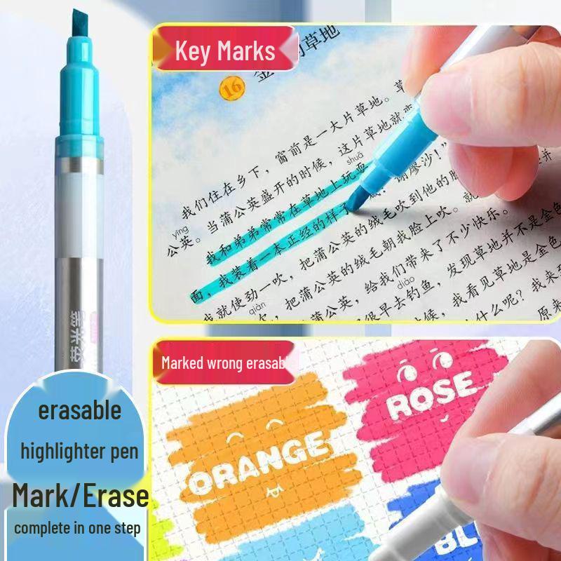 **"New Erasable Fluorescent Pen: Instant Disappearing Double-Ended Highlighter Marker"**