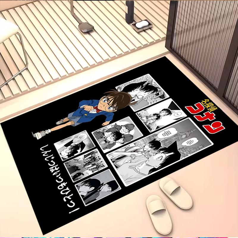 Detective Conan Print Rug, Washable Floor Carpet, For Entryway Dorm Laundry Room Office Study, Home Decor Birthday Christmas Gift
