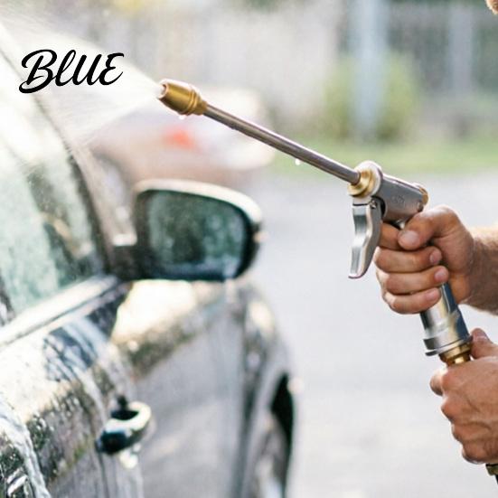 Long Spout Watering Can High Pressure Household Car Wash Nozzle Water with One-Click Multi Spray Modes Direct Adjustable Washer Fan All-Copper