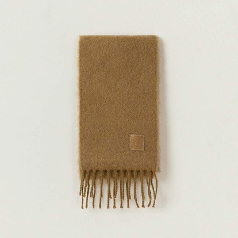 WISELY FROST MOHAIR WOOL MUFFLER_BROWN