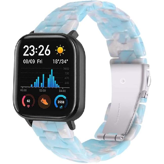 FitTurn Resin Bands Compatible with Amazfit Active 2 Square/1/Bip 3 Pro/Bip/GTS 4/GTS 4 Mini/GTS 3/GTS 2/GTS 2e/GTS 2 Mini/GTR 42mm Watch Replacement