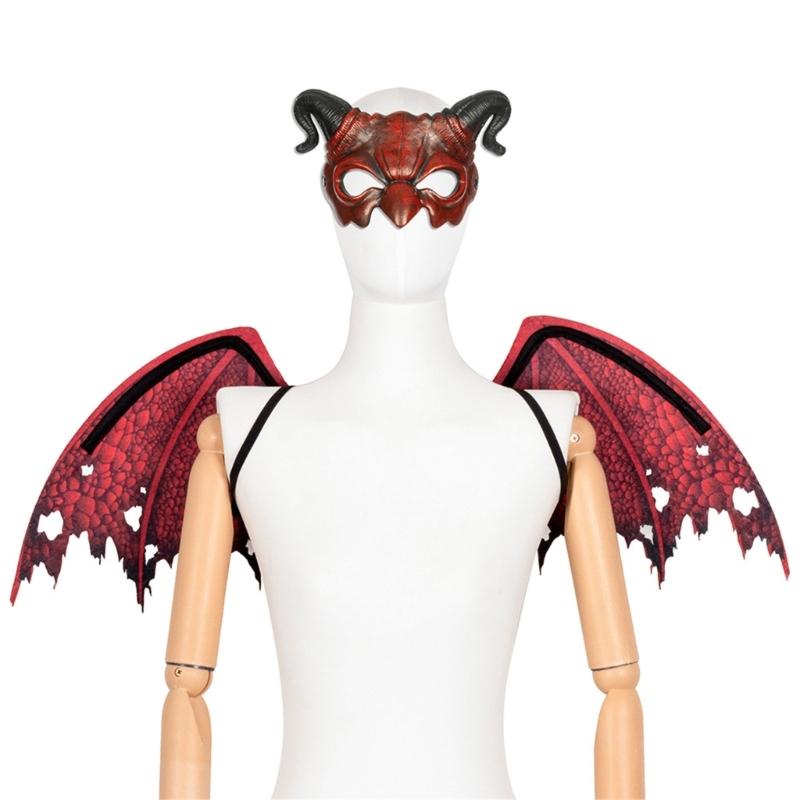 Devil Cosplay Accessories Devil Wing Costume With Face Mask For Men Women Cosplay And Theme Event Photography