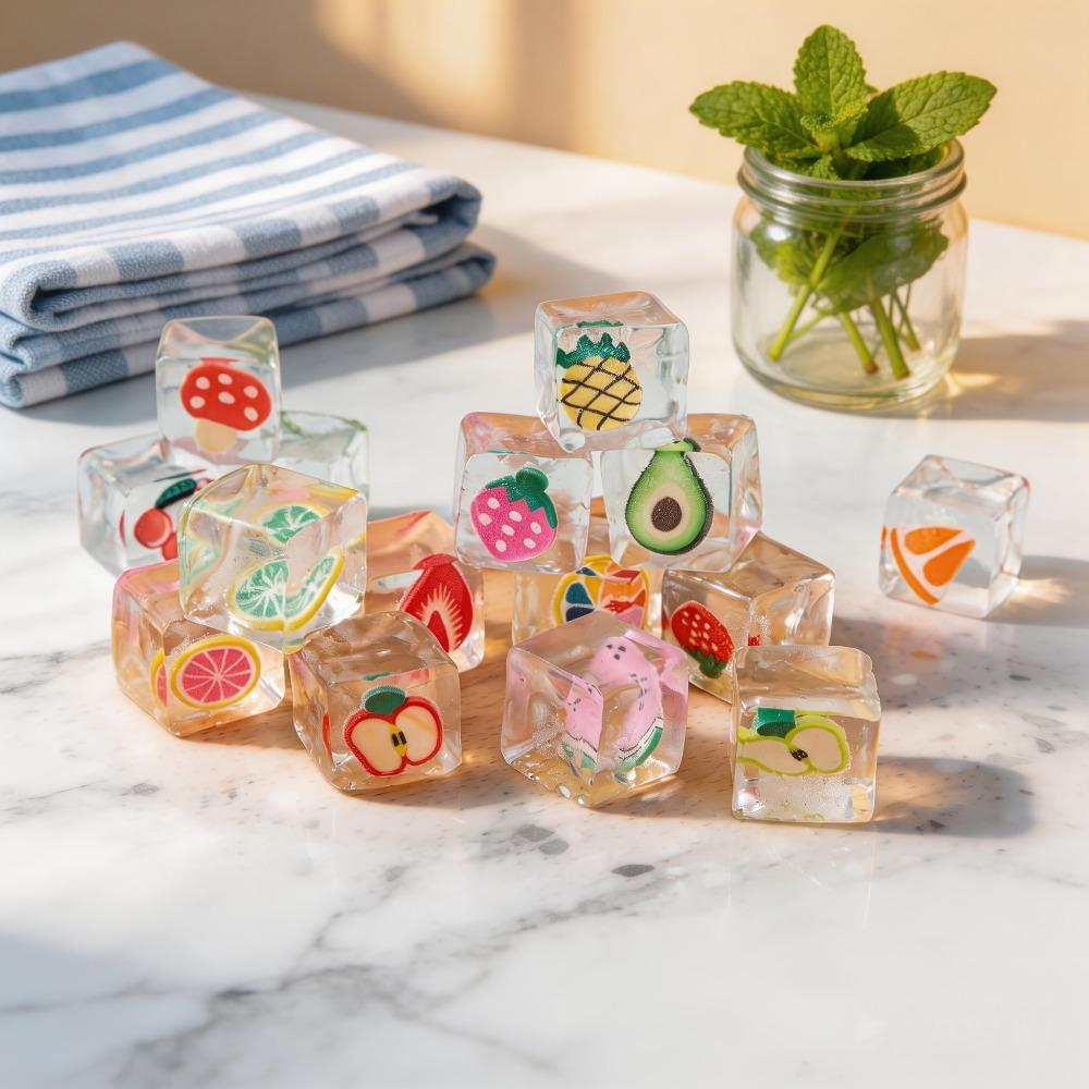 5/10/25Pcs Fruit Ice Cube Squishy Stress Relief Ball Fast Rebound Cute Soft Party Favor Gift Bag Filler Wedding Favors Gifts