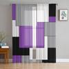 Indoor Tulle Curtains Pattern Texture Purple Girls Bedroom Exquisite Voile Curtain Living Room Kitchen Chiffon Fabric Curtains