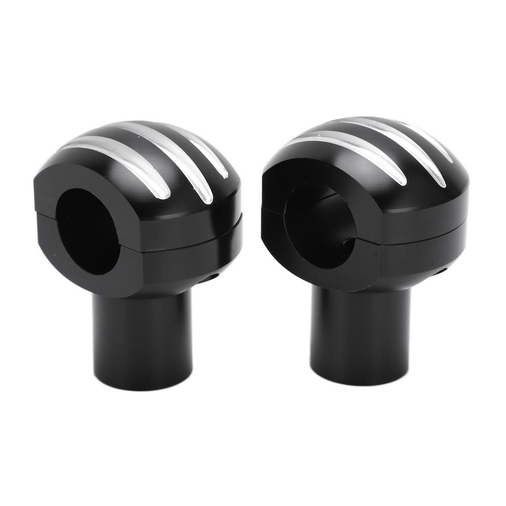 Motorcycle Handlebar Riser 25mm CNC Universal Motorcycle Handlebar Clamp Round Head with Stripe Handlebar LifterBlack