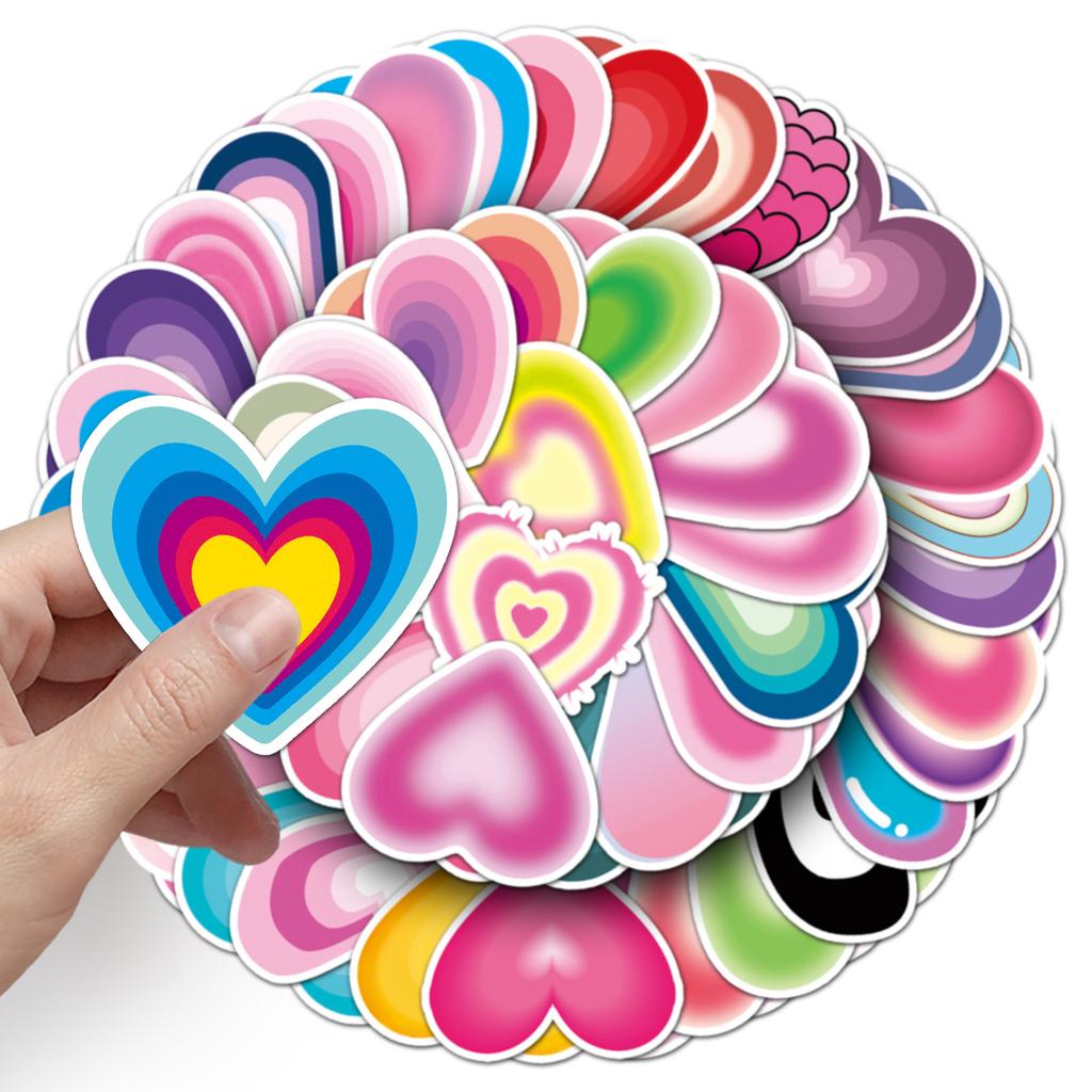 50 Gradient Love Personality Graffiti Fresh Ins Style Children's Guka DIY Skateboard Suitcase Stickers Waterproof