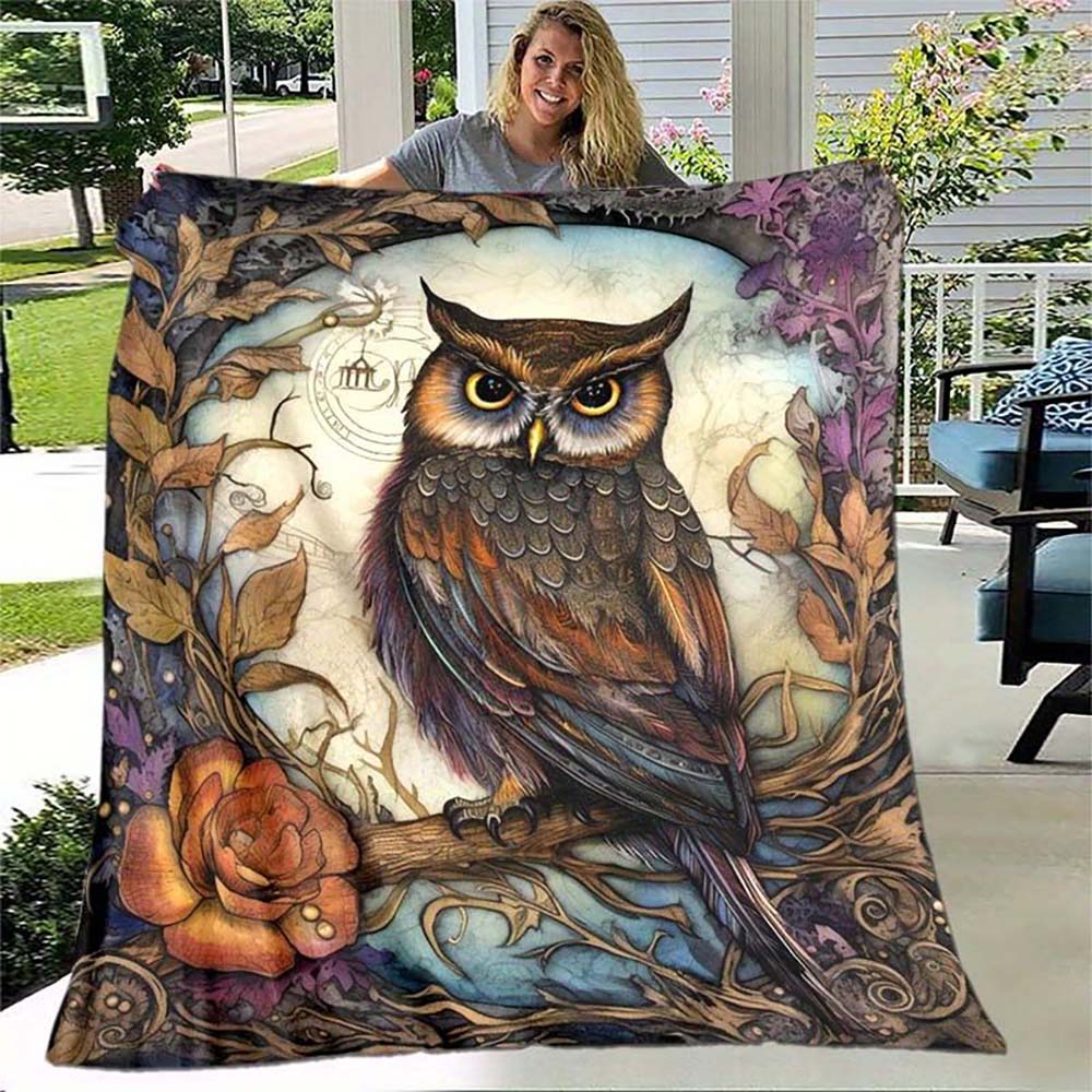 1Pc  Vintage Pets Family Gathering Throw Blanket Warm Soft Cozy Flannel Blanket For Cat Dog Lovers Home Decor