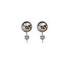 Sterling Silver Needle Gold Ball Stud Earrings Women's Cold Wind Earrings Real Gold Electroplated Earrings