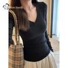 Cosmo Lady Women's V-Neck Slim Fit Long Sleeve T-Shirt
