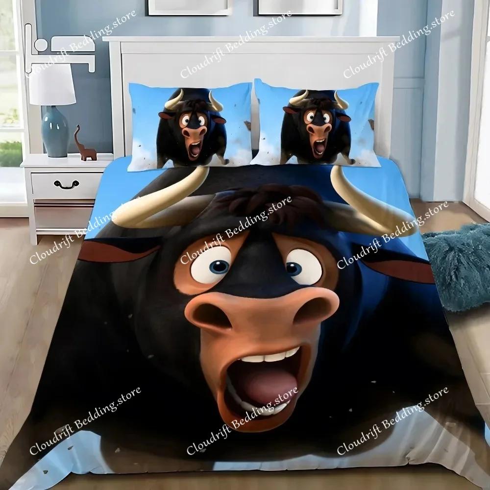 Bettbezug Ferdinand 3D Exquisit Cartoon Rinder Digitaldruck Bettwäsche-Set Bett Jugend Heimdekoration Kinder Jungen Geschenk026