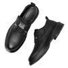 2025 Autumn Men's Trendy British Style Leather Shoes - Versatile Black/Brown Casual & Work Footwear