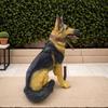 German Shepherd Resin Sculpture: Large Wolfdog Model for Courtyard Decor