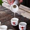 Japanese Sake Set 7 Pieces Sake Set Hand Painted Design Porcelain Pottery Traditional Ceramic Cups Crafts Wine Glasses Gift Box