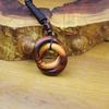 Handcrafted Peach Wood Yin-Yang Ring: Thunderstruck Carving with Heavenly Scripture, Mini Qiankun Circle Pendant.