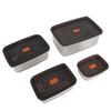 4Pcs Stainless Steel Food Containers with Leakproof Lids Rectangle Food Storage Box