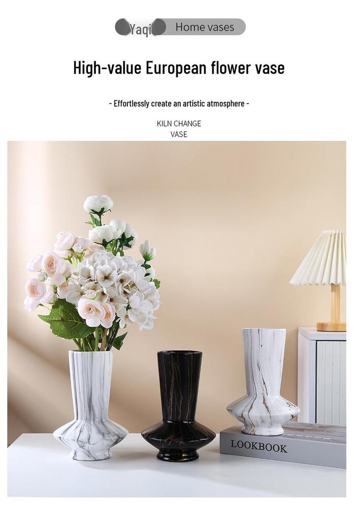 Modern Wabi-Sabi Marble Vase - Minimalist Decor for Home or Hotel