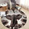 "Adorable Elephant Pattern Round Rug for Kids' Room" round carpet for home sofa bedroom, gift