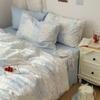 3pcs  Blue Duvet Cover Set (1*Duvet Cover + 2*Pillowcase, Without Core), Blue Bedding Set, Soft Comfortable