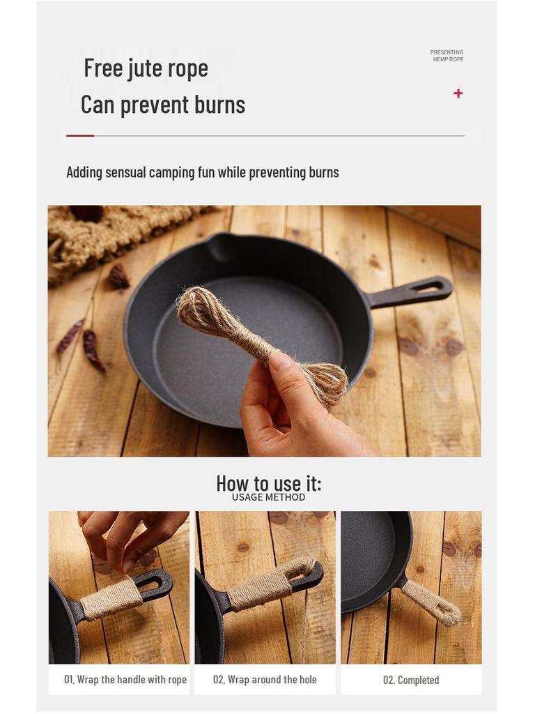 Utendørs Støpejern Non-stick Stekepanne for Camping, Piknik, Barbecue og Biff.