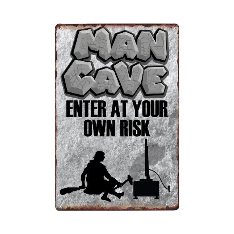 Man Cave Rule Metal Tin Sign Vintage Poster Home Bar Hotel Wall Painting Plaque Party Bar Public Decor 20*30 CM