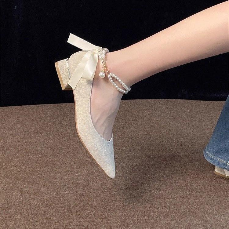 

Coarse heel Mary Jane shoes women s new spring and summer soft leather retro one-word buckle high heels 34 шампанского