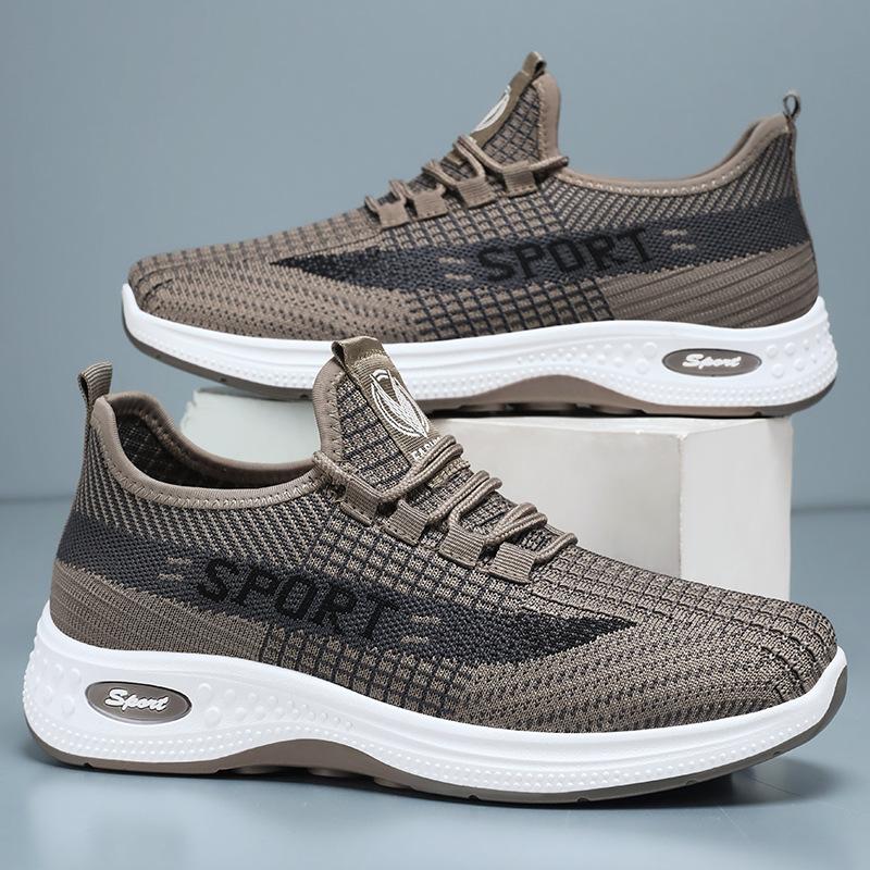 Men's shoes sneakers new breathable fly-woven mesh shoes soft-soled men's single shoes comfortable running shoes fashion shoes men's