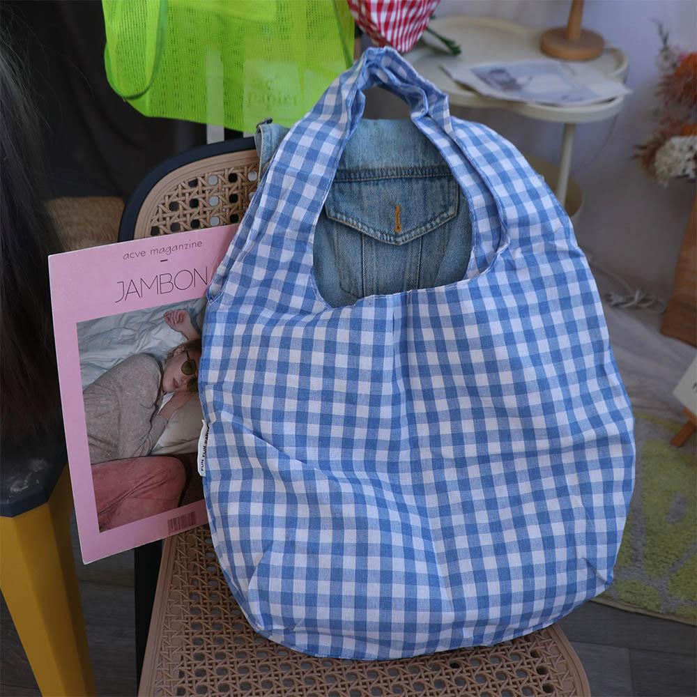 Lightweight Single Shoulder Bag Large Capacity Women's Handbag Plaid Underarm Bags  Spring Summer