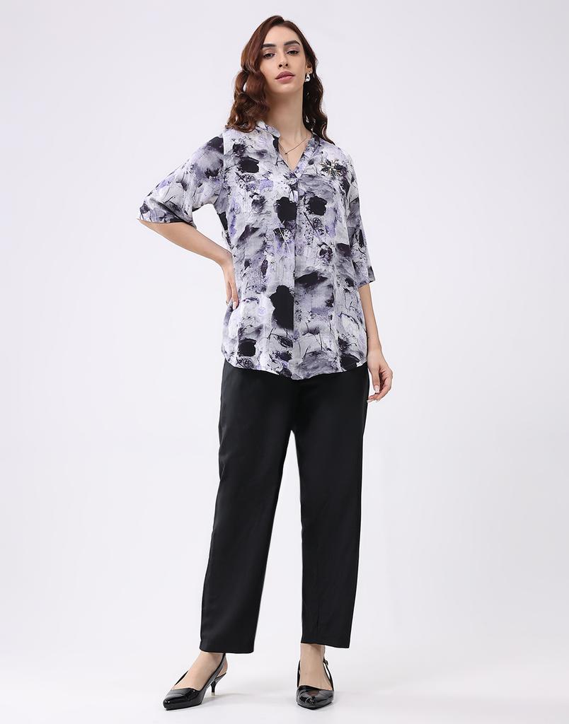 Monte Carlo Women Band Neck Three-Quarter Sleeves Coordinate Set