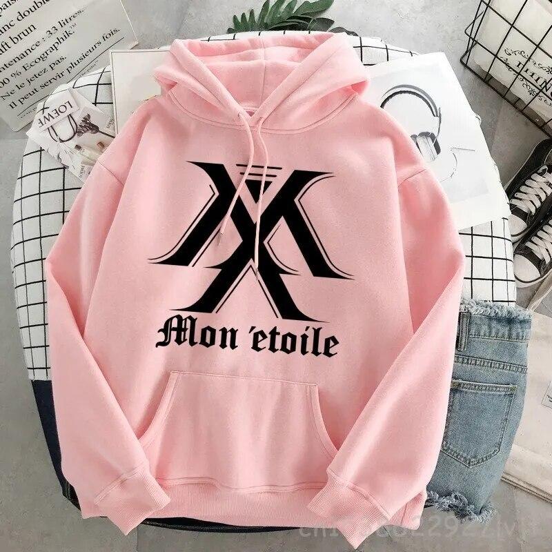 Hipster svetr Monsta X oversized módní mikina s kapucí Harajuku mikina podzimní oblečení ženy mikiny s dlouhým rukávem streetwear unisex mikina