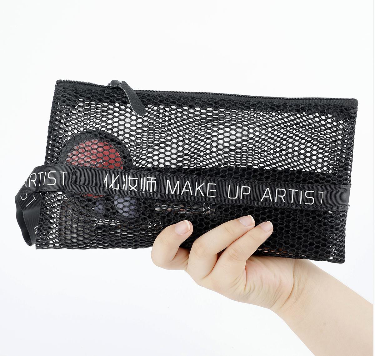 

Black Mesh Transparent Mesh Simple Large Capacity Portable Travel Organizer Makeup Bag чёрный