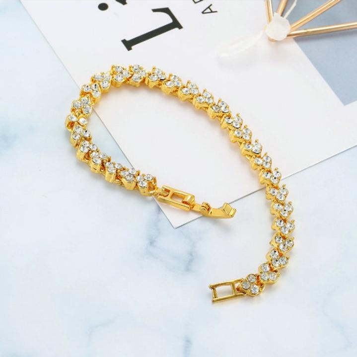 

Модный женский римский браслет с цирконом и кристаллом на руку, подарок на день Святого Валентина