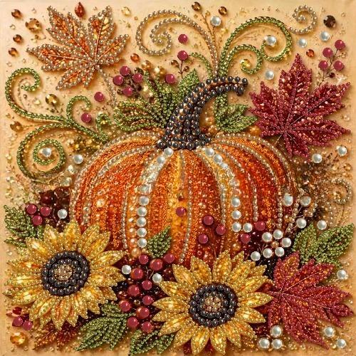 Halloween DIY Malowanie Diamentami Samoprzylepny Kreskówkowy Dynia Malowanie Perłami Styl Ins Dekoracja Sypialni Obraz