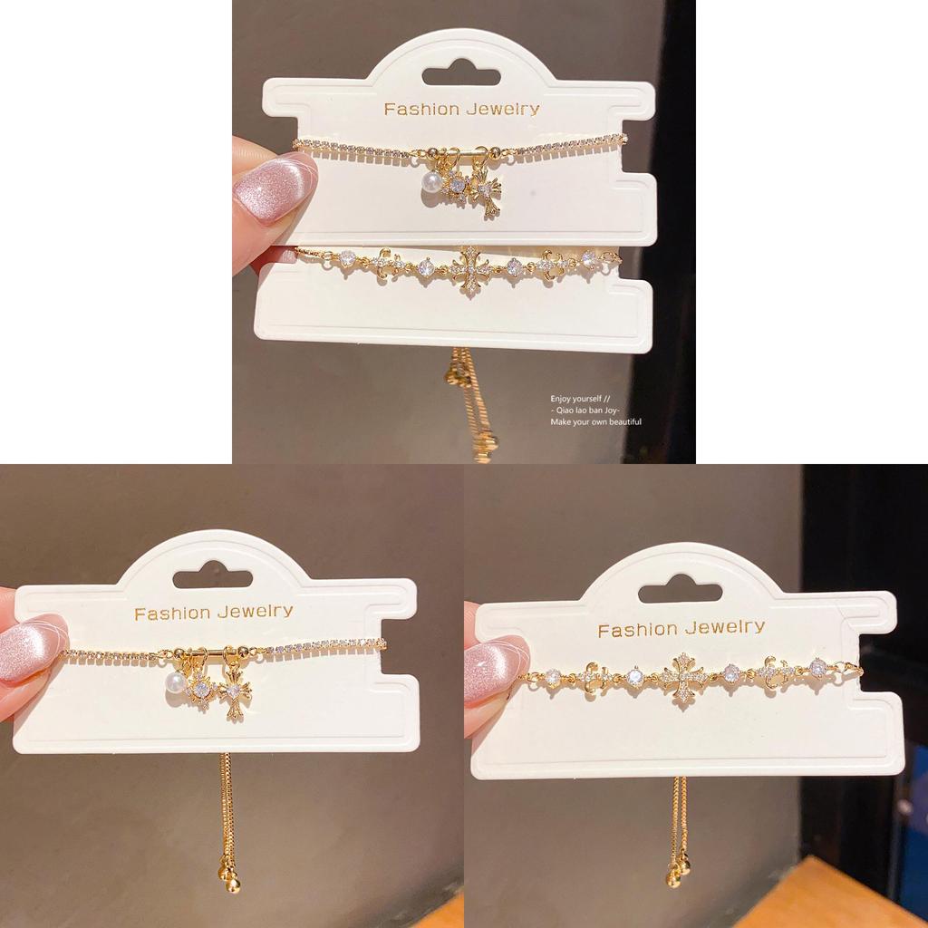 Required Zircon Iris Cross Bracelet Fashion Gold Women Jewelry For Gift Giving
