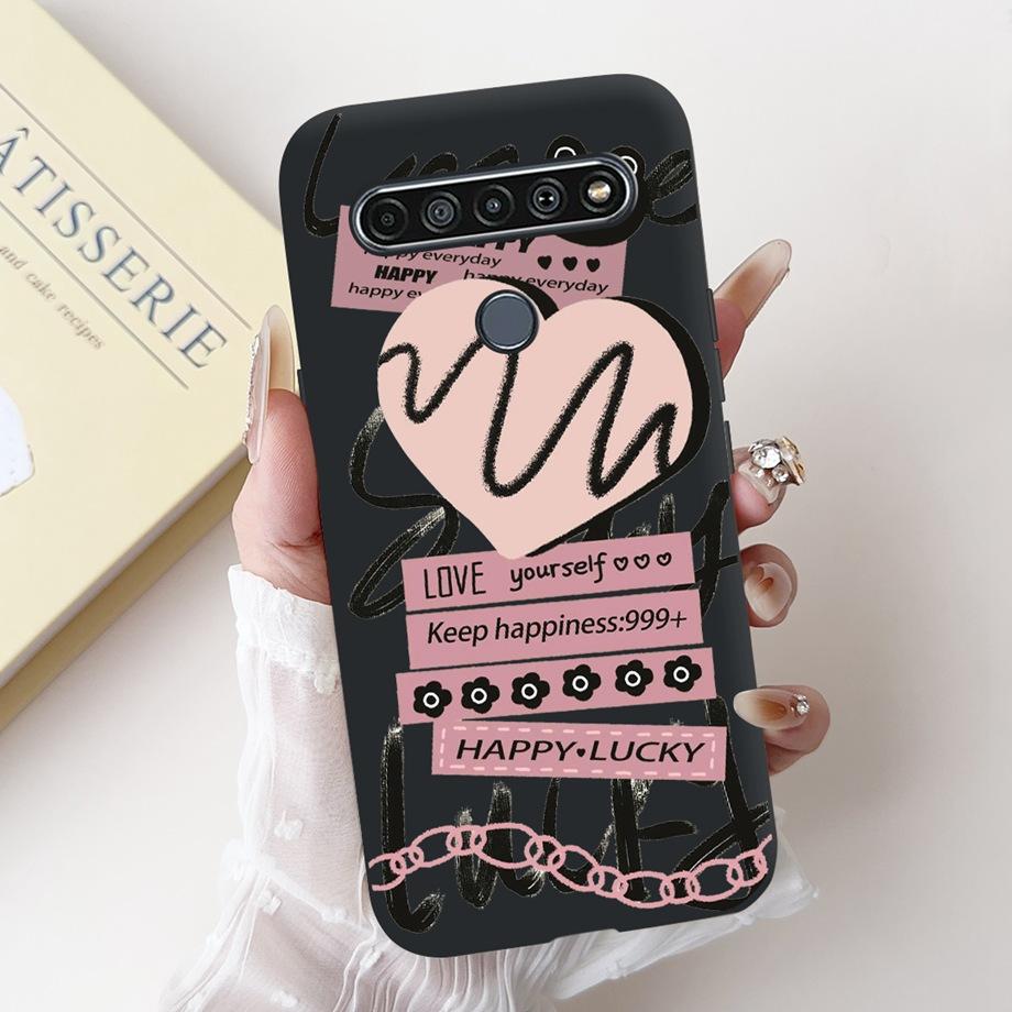 For LG K41s K51s K52 Q52 K61 Q61 K62 K22 2020 Phone Case Back Cover Soft Matte Silicone Slim Fundas Lovely Panda Rabbit Flower