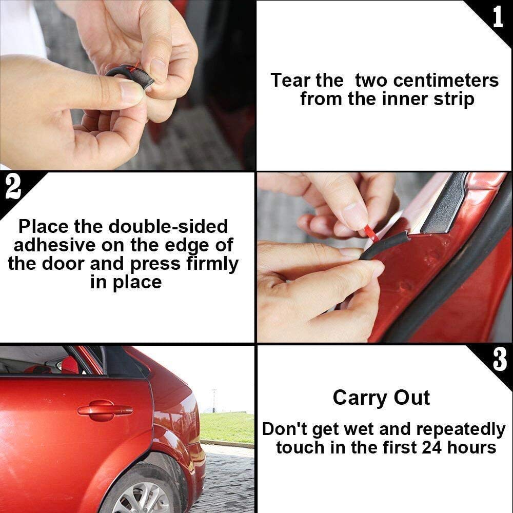 CTRICALVER Car Door Edge Protector, 5M Car Edge Trim Seal Protector U Shaped Car