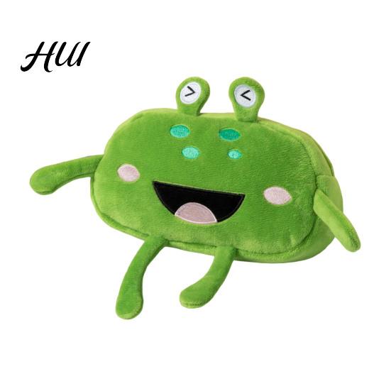 Plush Frog Pencil Case Stuffed Pen Case, Funny Bag, Fluffy Storage Pouch, Squeeze Stress Relief Toy Large Capacity Zipper Bag for Boys Girls,