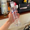 500ML Plastic Water Bottle Portable Gym Sport Water Bottle Pink Bowknot Pattern Leakproof Waters Cup Office Bottles Drinkware