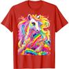 Vibrant Rainbow Pony Graphic Tee Soft Cotton Round Neck Casual Print Tshirt For Men