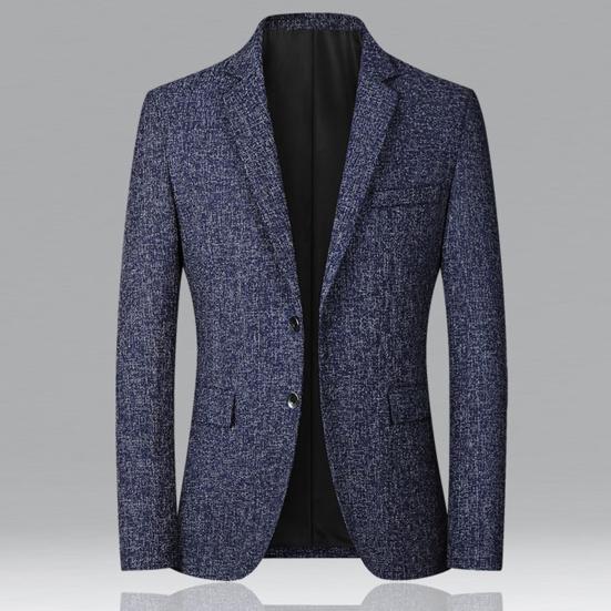 Blazer para Hombre Color Sólido Cruzado Otoño Invierno Dos Botones Bolsillos Abrigo de Traje para Boda