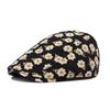 Stylish Retro Floral Beret Hat Fishing Casual Outdoor Artist Painter Hat Autumn Winter Adjustable Ivy Flat Cap Men Women