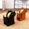 Dispensator de Bandă Adezivă din Lemn în Formă de Pisică Suport de Birou pentru Bandă cu Tăietor pentru Bandă Transparentă Potrivit pentru Utilizare la Birou și în Activități Creative