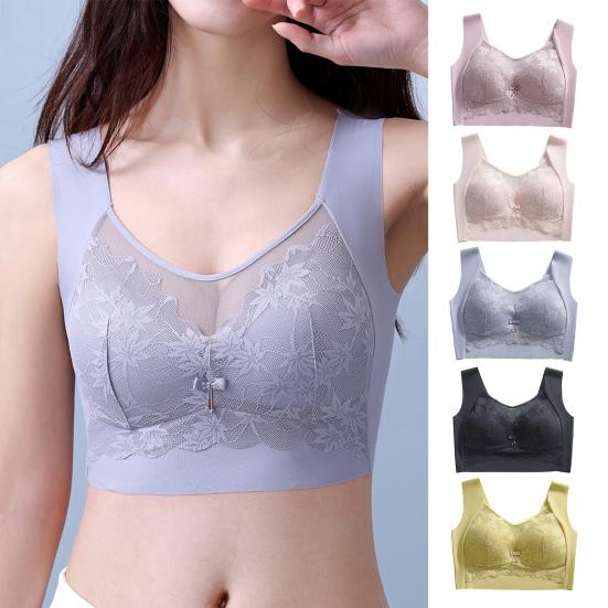 

Женский бюстгальтер кружево регулируемый широкий плечевой ремень без стального кольца бесшовный сбор больших размеров красота спина женское бюстгальтер женское нижнее белье