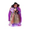 Halloween Witch Doll Decoration Spooky Witch Statue with Broomstick for Home Living Room Fireplace Mantel End Table Desktop Decor