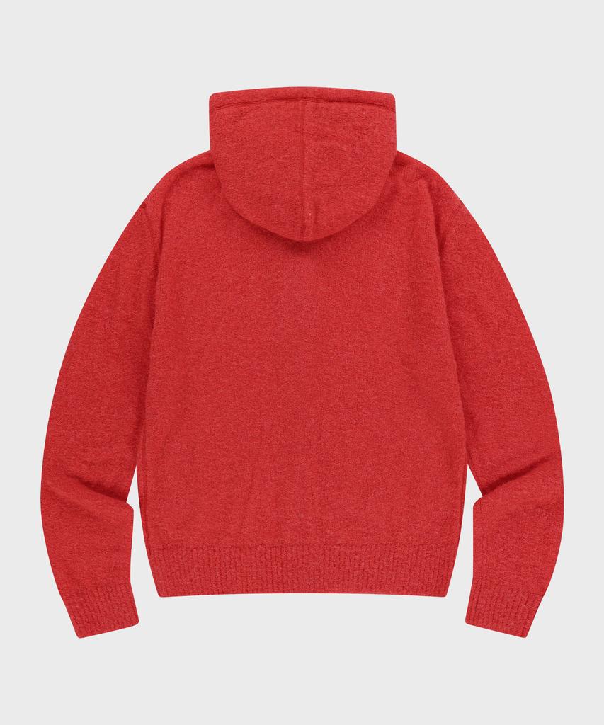 Thevinylhouse Round Pocket Knit Zip-Up Red